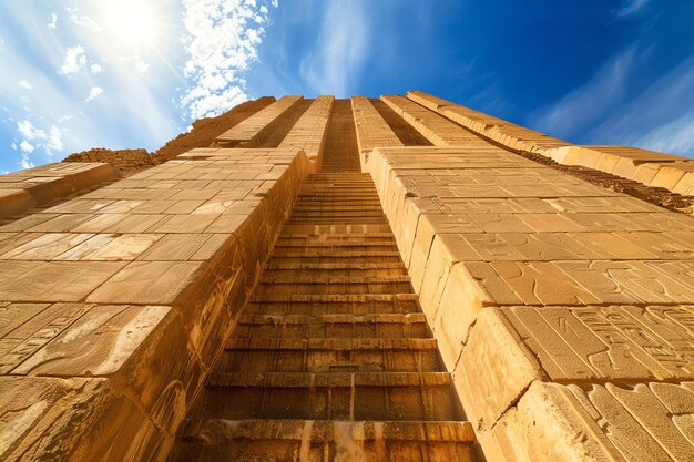 Photo ziggurat a stepped temple tower as a prominent architectural feature illustration photo