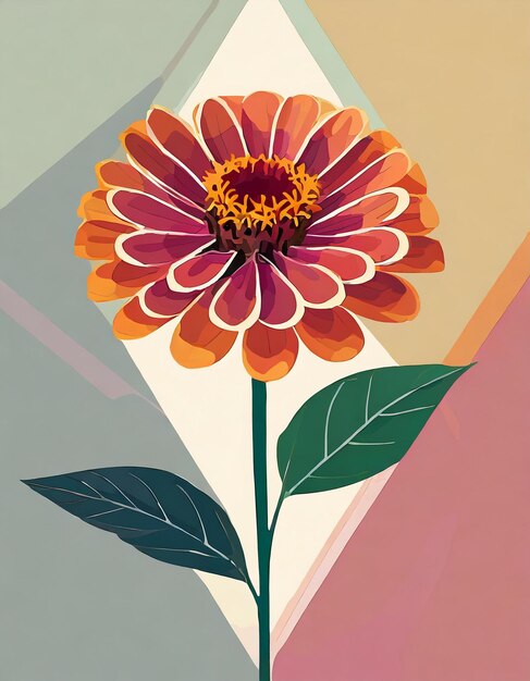 Zinnia flowers illustration