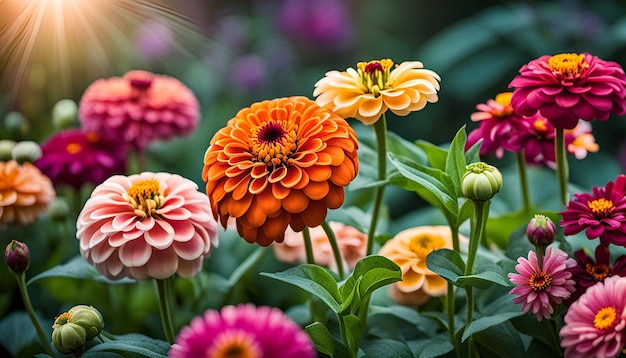 Zinnia and Garden Blooms