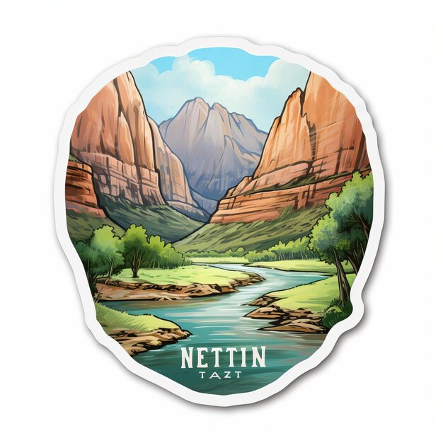 Photo zion national park breathtaking watercolor stickers