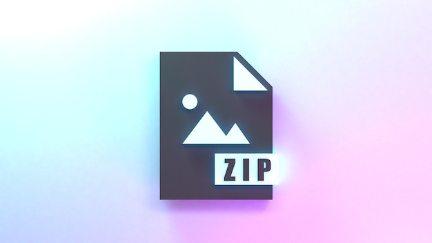 Zip archive icon 3d render illustration