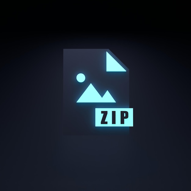 Zip archive icon 3d render illustration