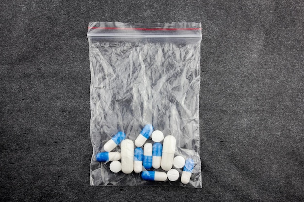 Zip bag with drugs illegal drugs