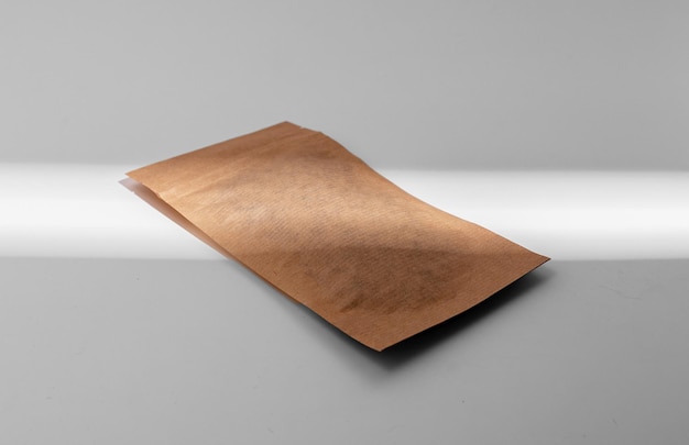 Ziplock pack kraft paper bag mockup Brown tea pouch product package