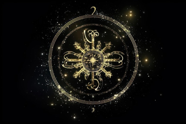 Photo zodiac light night black background