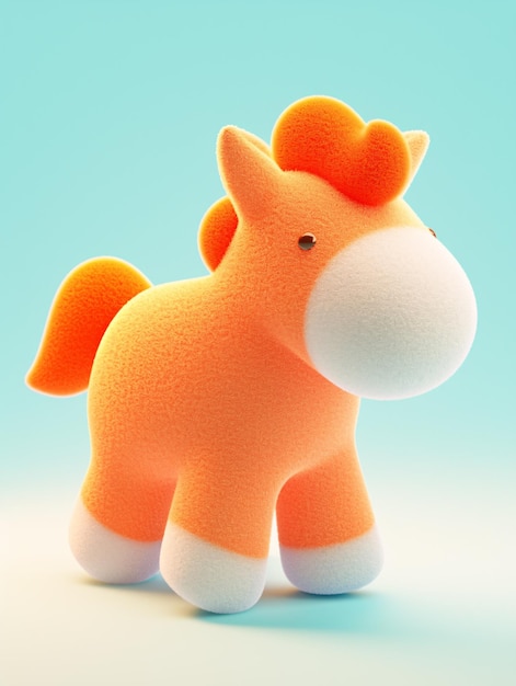 Photo zodiac plush style mascot chinese horse