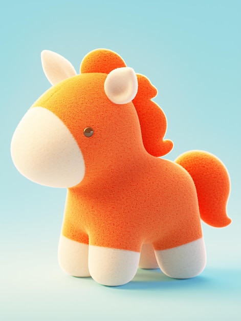 Photo zodiac plush style mascot chinese horse