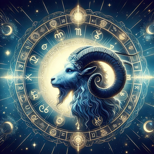 Photo zodiac sign aries magic illustration horoscope