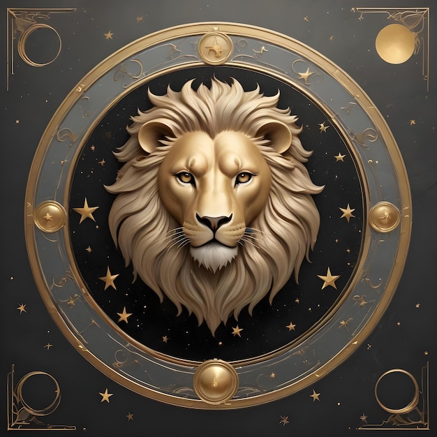 Photo zodiac sign leo a drawing of a lion