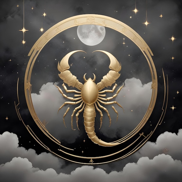 Photo zodiac sign scorpio a drawing of a scorpion