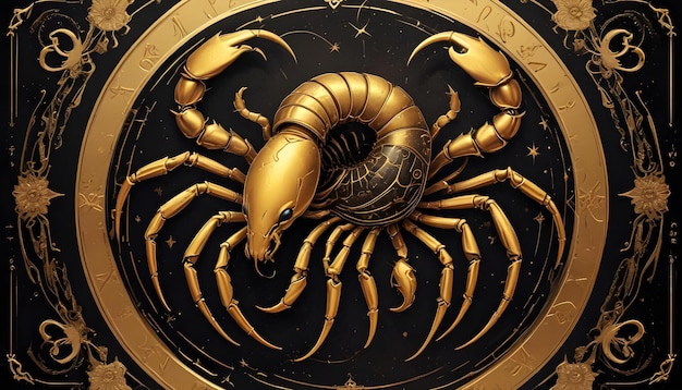 Zodiac sign Scorpion a drawing of a scorpion with the stars in the background