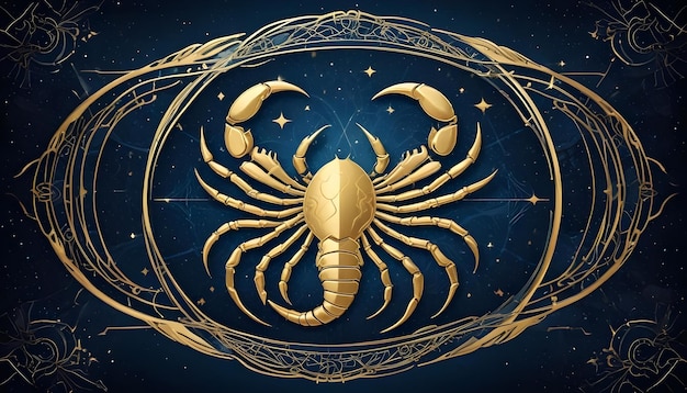 Zodiac sign Scorpion a drawing of a scorpion with the stars in the background