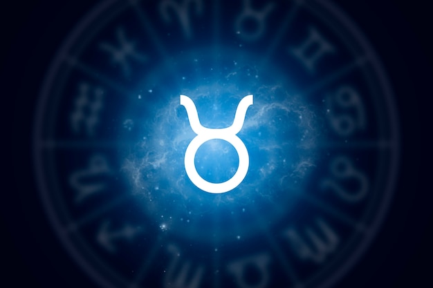 Photo zodiac sign taurus on a background of the starry sky