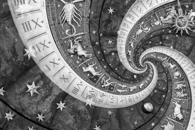 Zodiac Signs Horoscope background Concept for fantasy and mystery