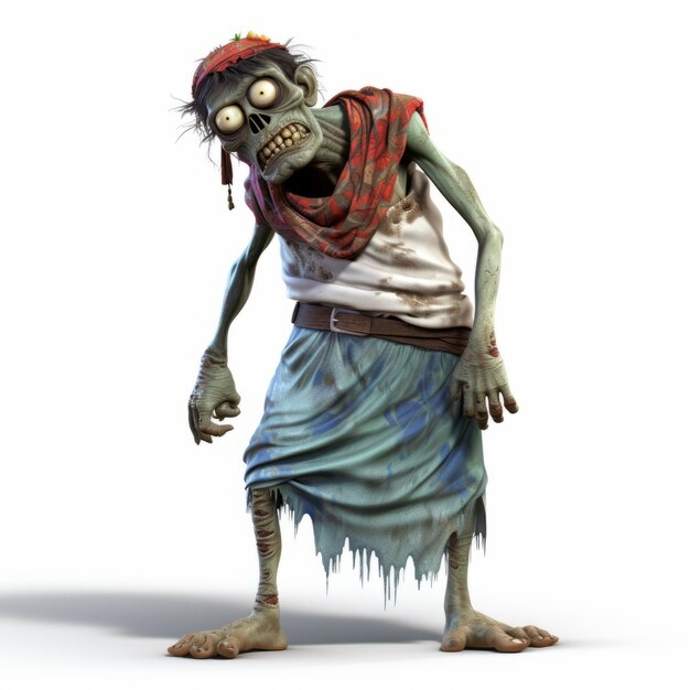 Photo zombie characters 3d models animations and rigging in indian pop culture style