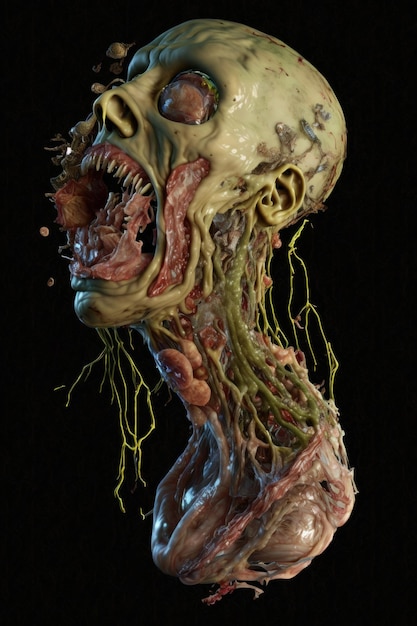 Zombie head Beautiful illustration picture Generative AI