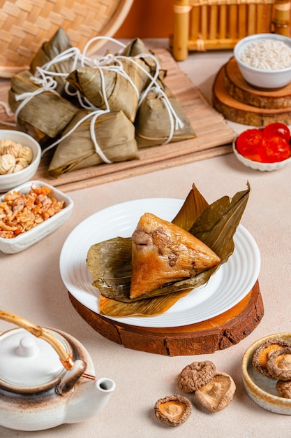 Zongzi rice dumpling for Chinese traditional Dragon Boat Festival Duanwu Festival