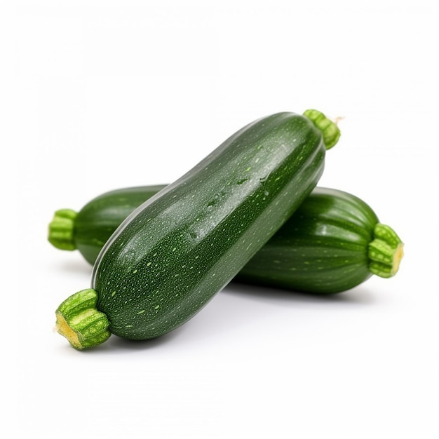 Zucchini fruit isolated white background