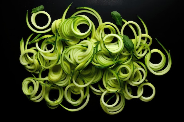 Zucchini Noodles Aesthetically Beautiful Minimalist Style Generative AI