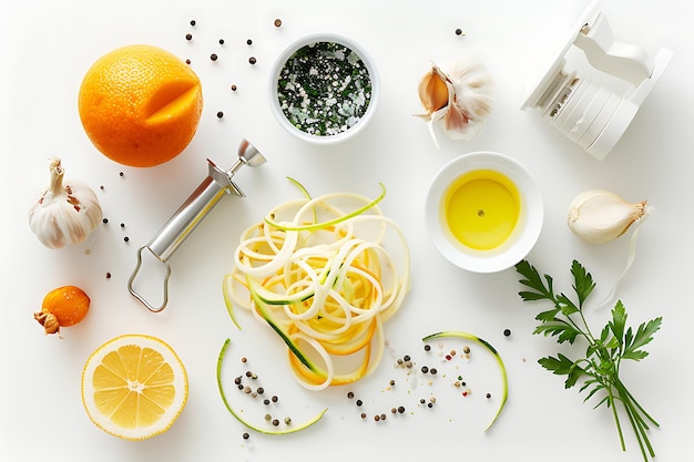 Zucchini Noodles with Lemon Garlic and Parsley