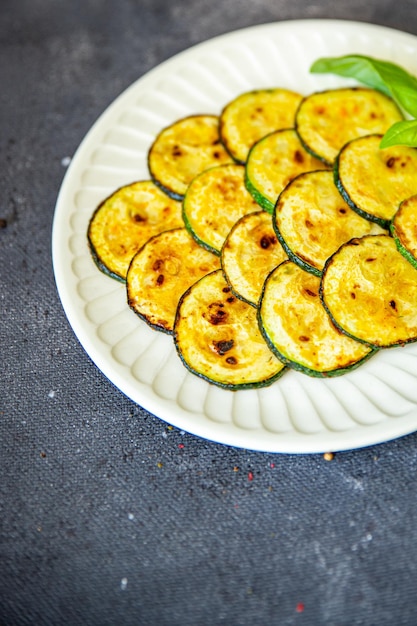 zucchini slice fried vegetable fresh meal food snack on the table copy space food