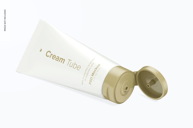 0.5 oz Cream Tube Mockup, Isometric Left View