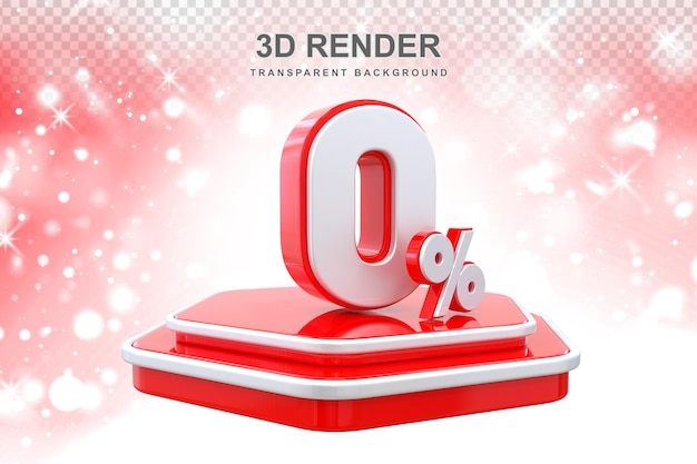 0 Percent Promotion Podium 3d Render