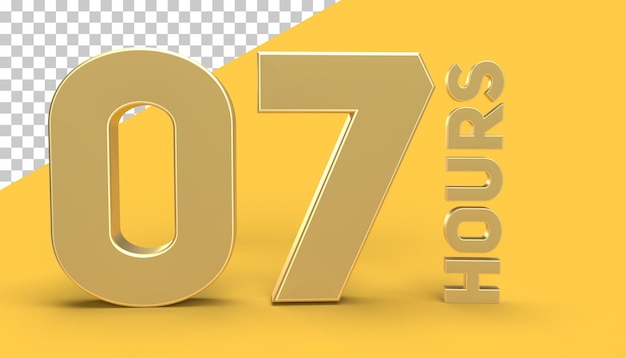 07 Hours 3d rendering in gold materials Highquality 3d illustration