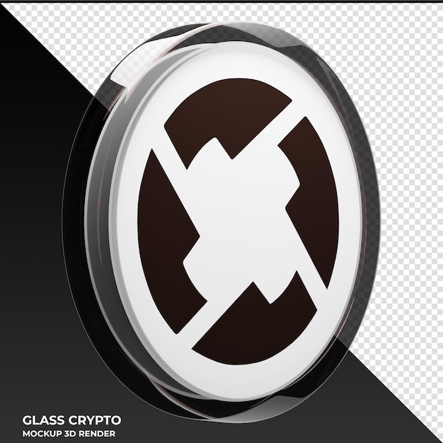 0x ZRX Glass Crypto Coin 3D Illustration