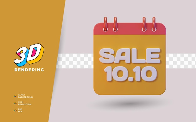 10.10 shopping day discount sale promotion 3d render object