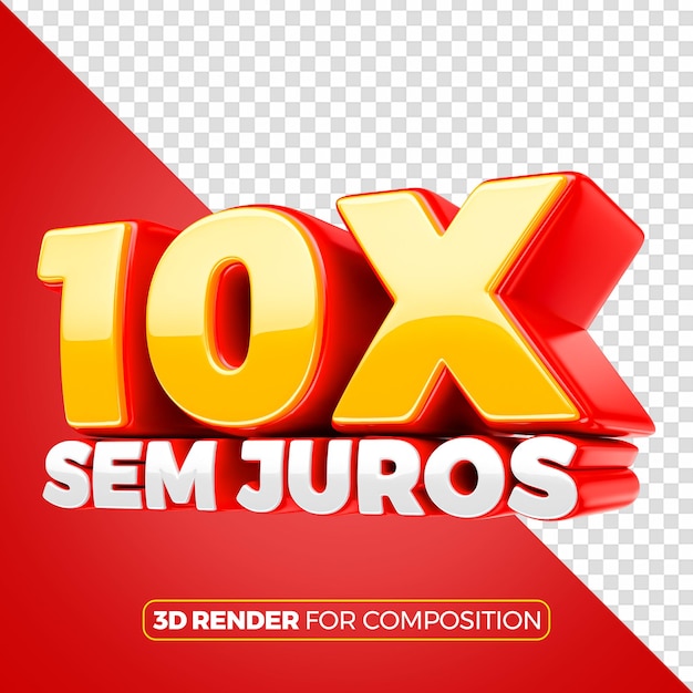 10 interestfree installments in Portuguese for Brazilian composition red