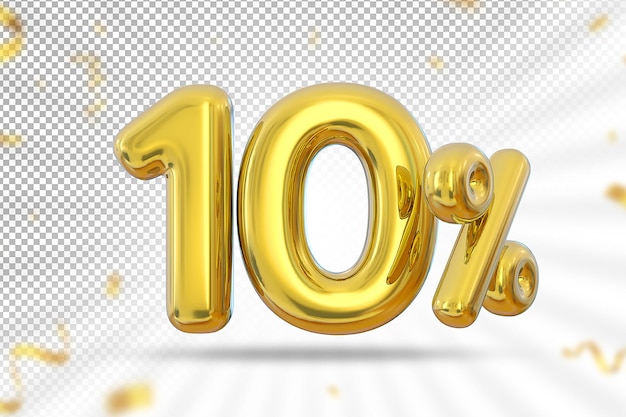 10 percent gold balloon offer in 3d