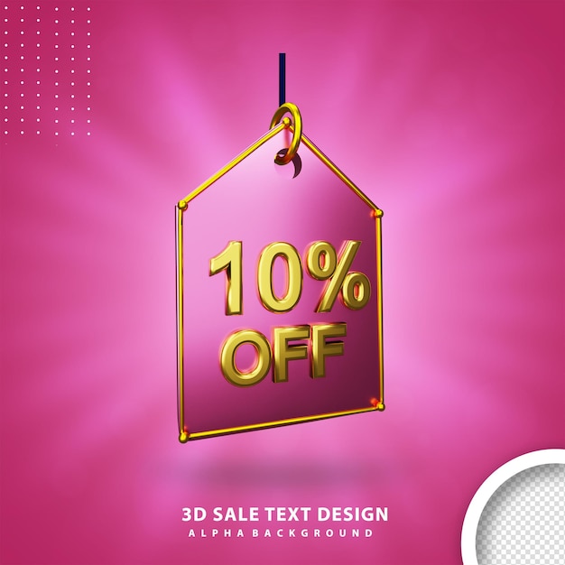 10 percent off discount sale tag icon psd