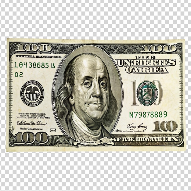 PSD a 100 dollar on transparent background