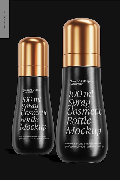 100 ml Spray Cosmetic Bottle Set Mockup