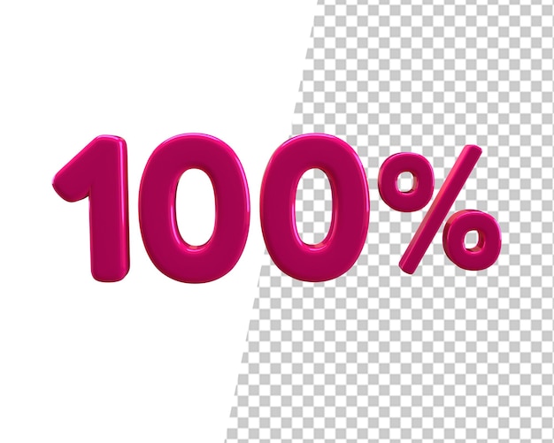 100 percent off sale 3d pink number