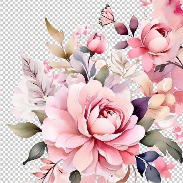 100 premium quality Watercolor Floral Flower Bouquet Design