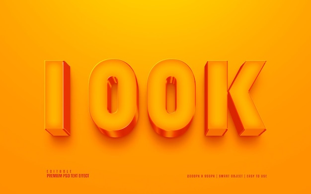 100K 3d editable premium psd text effect