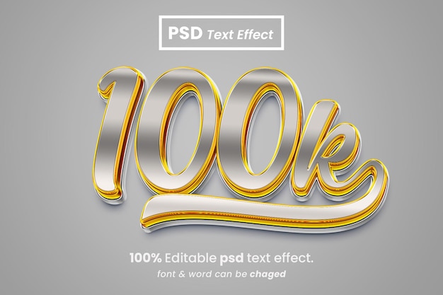 100K 3D Editable Text Effect