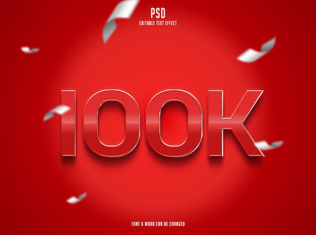 PSD 100k editable psd text effect smart object mockup red text effect