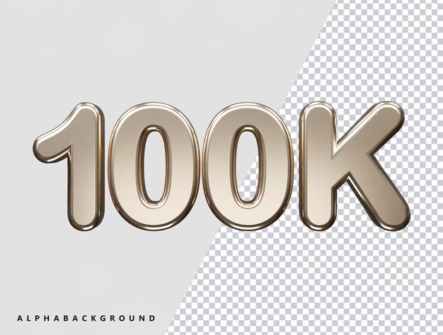 PSD 100k follower text effect vector illustration