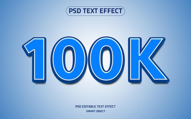 100k followers text effect 3d logo mockup