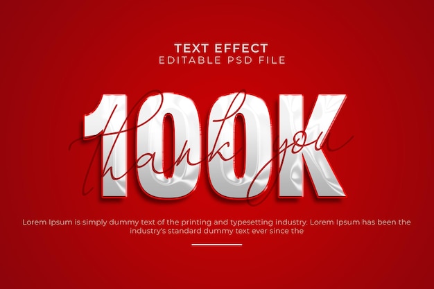 100k subscriber text effect