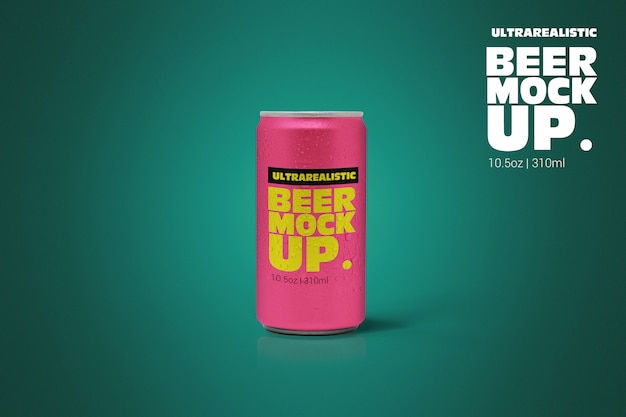 10oz Clean Beer Can Mockup