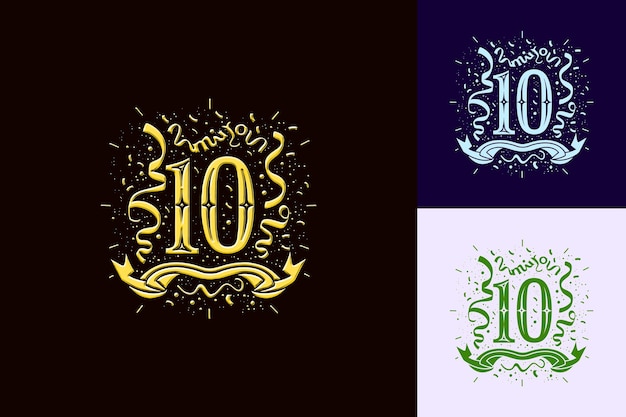 10Th Anniversary Logo With a Playful Yet Sophisticated Desig Vector Abstract Design Collections