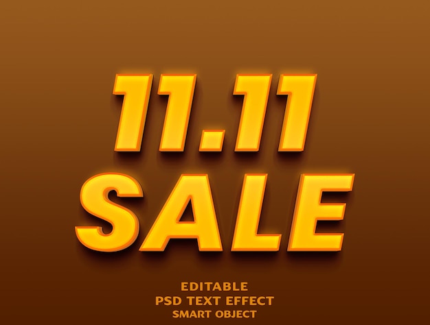 1111 Sale 3d text effect design