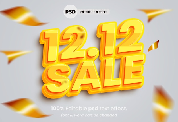 12.12 Flash Sale 3D Editable Text Effect