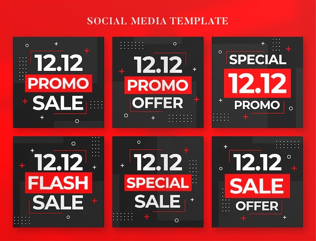 12.12 promo sale social media banner and instagram post template