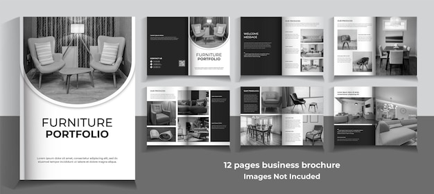 12 page furniture magazine template minimalist design