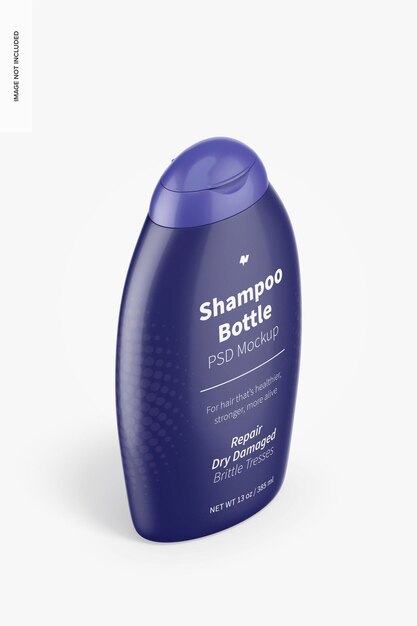 13 Oz Shampoo Bottle Mockup, Isometric View